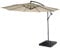 Parasol déporté semi-pro Acerra, protection contre le soleil, 3m inclinable - crème avec support