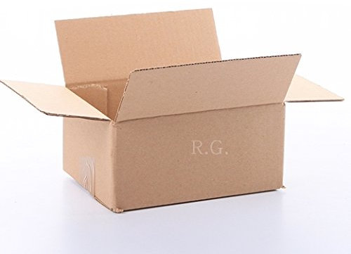 Versandkarton Karton 200 x 150 x 90 mm (Außenmaß 205 x 155 x 95 mm) Faltkarton Verpackungen Bücherkartons 1-wellig rechtekig mit Deckel Braun (20 Stück)