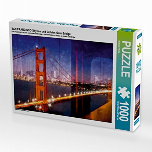 CALVENDO Puzzle SAN Francisco Skyline und Golden Gate Bridge | 1000 Teile Lege-Größe 64 x 48 cm Foto-Puzzle für glückliche Stunden