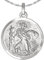 CLEVER SCHMUCK Halskette Anhänger Heiliger Christopherus rund Ø 20 mm Kette Panzer 50 cm Sterling Silber 925 im Schmucketui