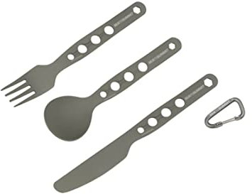 Cubertería metálica Alphaset 3pc Cutlery Set gris anodizado