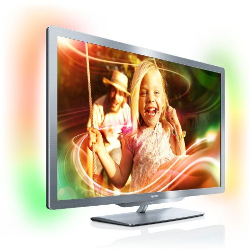 Philips 42PFL7606K/02 TV LCD 42 (107 cm) avec rétro-éclairage LED Technologie Ambilight 3D Full HD Technologie PMR 400 Hz Tuner TNT DVB-T/C/S Smart TV Gris argent (Import Allemagne)