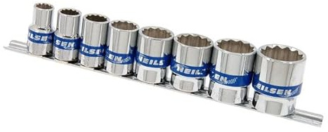 Neilsen CT1783 8pc 1/2in Drive British Standard Whitworth (BSW) Socket Set - Size: 3/16in to 5/8in Chrome Vanadium