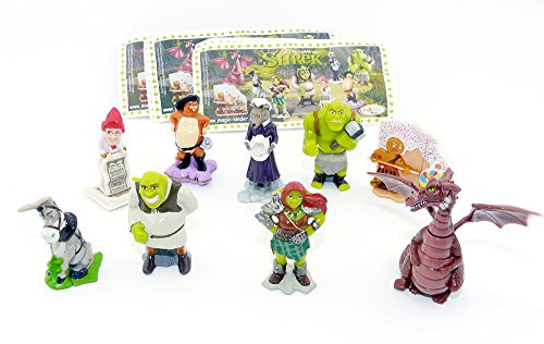 Kinder Überraschung Shrek 4 Figuren Set, Alle 9 Figuren aus dem Shrek Film als Original Charaktere