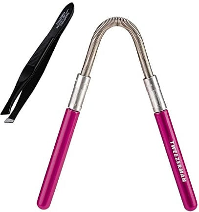 TWEEZERMAN Gesichtshaarentferner Smooth Finish, Inklusive Pinzette, Pink