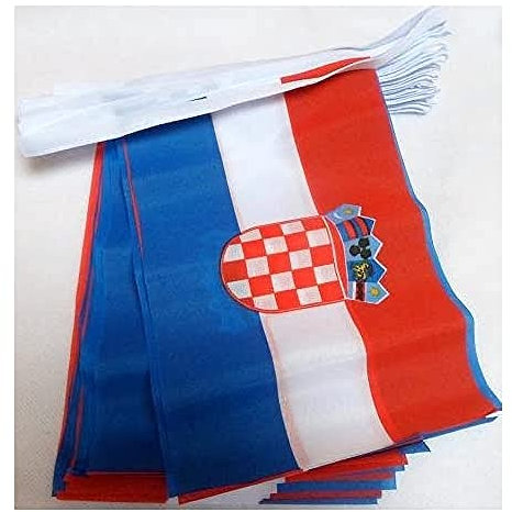 AZ FLAG - Fahnenkette Kroatien 6 Meter Mit 20 Flaggen - 21x14 cm - Kroatische Girlande Flaggenkette 14 x 21 Cm