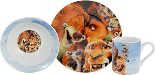 Ice Age 5 Kollision voraus! Frühstücks-Set, 3-teilig, Teller, Müslischale, Tasse Lizenzprodukt