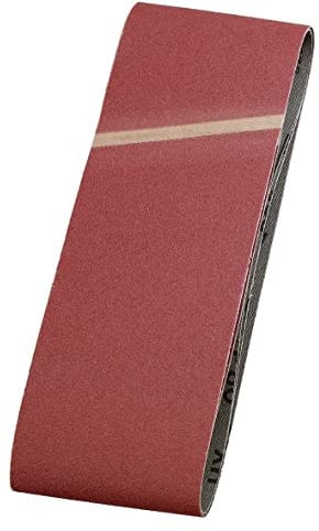 kwb Schleifbänder 60x400 mm aus Edelkorund mit Körnung 60, Spezialverleimung und flexiblem Baumwollgewebe für den groben Schliff von Holz und Metall