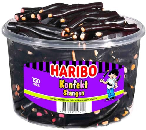 Haribo barres de confiserie boîte ronde 150 pièces, 1200g