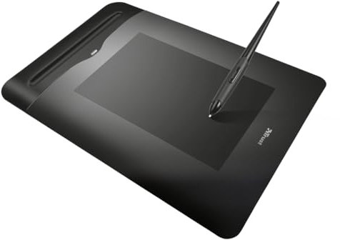 Trust eBrush 20,3 cm (8 Zoll) Grafiktablett inkl. Batterielosem Stift mit Neigungsempfindlichkeit schwarz