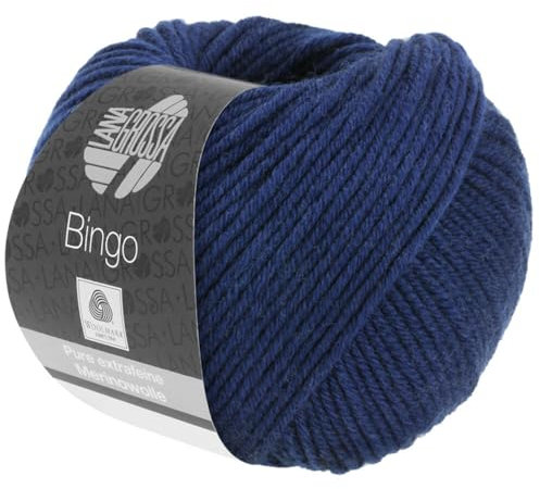 LANA GROSSA Bingo | Extrafeine Merinowolle waschmaschinenfest und filzfrei | Handstrickgarn aus 100% Schurwolle (Merino extrafein) | 50g Wolle zum Stricken & Häkeln | 80m Garn FB 14