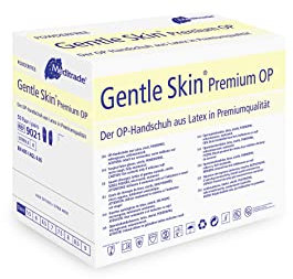 Meditrade 902185W Gentle Skin Premium OP Latex Handschuh, Steril, Puderfrei, Größe 8,5 (50-er pack)