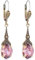 Jugendstil Ohrringe Gold Markenkristalle Lila Violett Light Amethyst NOBEL SCHMUCK