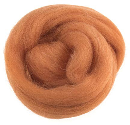 Trimits Natural Felting Roving Wool, Orange, 10 g