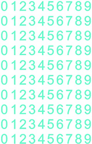 Samunshi® Aufkleber Zahlen Set 0 bis 9 Autoaufkleber 60x40cm mint