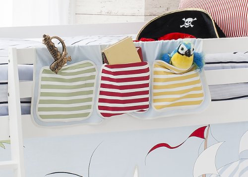 Bed Tidy Pocket Organiser Storage for Kids Bed, Bunk Loft Cabin in Pirate Pete