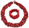 Ampio Cluster Di Corallo Rosso Tinto Chips Bib Statement Collar Necklace Stretch Bracelet Jewelry Set Per Le Donne