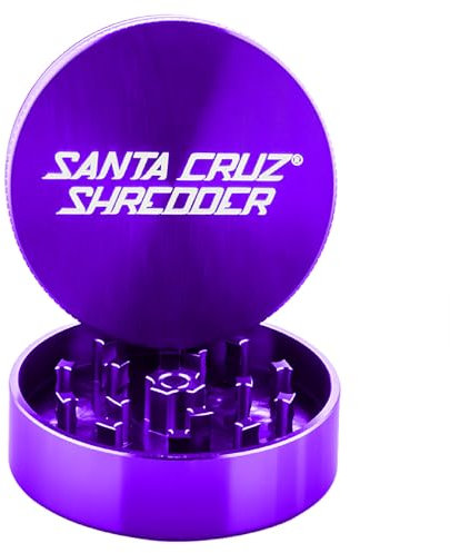 Santa Cruz Shredder Metal Herb Grinder Knurled Top for Stronger Grip 2-Piece 2.2 (Purple)