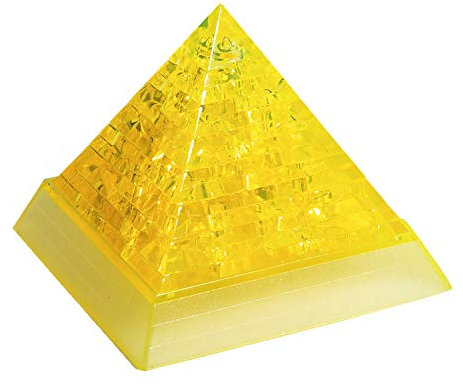 Crystal Puzzle | 3D Pyramide Gelb | Transparentes Design | 38 Teile | Bausatz für Kinder und Erwachsene | HCM Kinzel