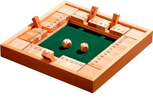 Philos 3281 - Shut The Box 12er, für 1-4 Personen, Würfelspiel, Klappenspiel