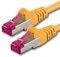 1aTTack.de 2m - giallo - 1 pezzo - Rete Cavi Cat6a S-FTP CAT 6a doppia schermatura - certificato GHMT PIMF 500MHz / 7 CU rame non contiene alogeni compatibile con CAT5e CAT6 CAT7 CAT8 10000 Mbit/s