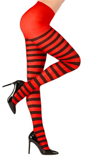 W WIDMANN MILANO Party Fashion - Striped Leggings for Women, Dancer, Halloween, Carnival, Theme Parties, 70 DEN