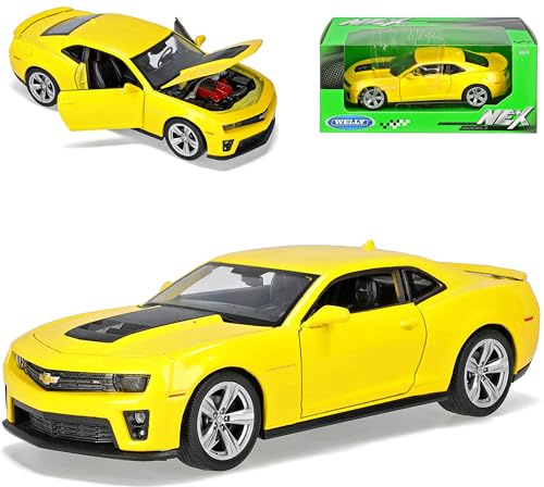 Welly Chevrolet Chevy Camaro SS RS Coupe Gelb Schwarze Streifen Bumble Bee Bumblebee Transformers ZL1 5. Generation Ab 2009 1/24 Modell Auto