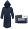 Irge Accappatoio Microfibra Cappuccio e Borsetta Unisex (Blu, XXL)