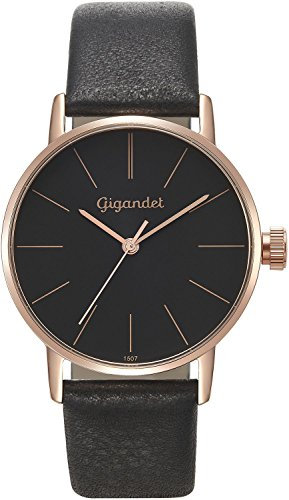Gigandet Damen-Armbanduhr Quarzwerk Analog mit Lederarmband G43-018