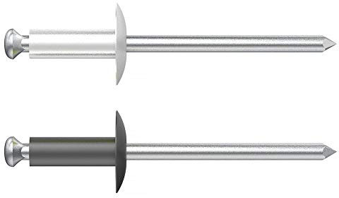 Desa 7534016B - Remache aluminio/acero flor cabeza grande 12/4x16 blanco RAL 9010