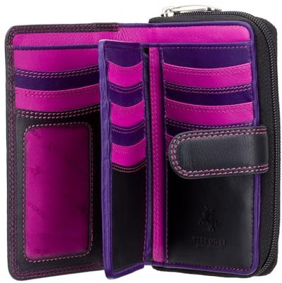 VISCONTI Donna Medio in pelle Nero, Ciliegia, Viola Borsetta R - 13, Nuovo, Spedizione Gratis