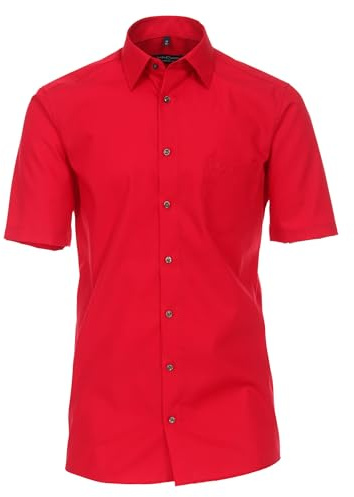 CASAMODA Businesshemd Uni Comfort Fit sattes Rot 49