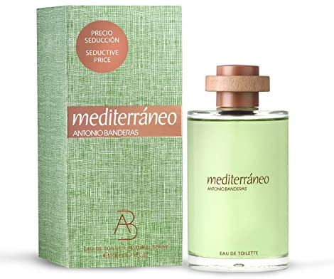 Banderas Perfume, Mediterráneo, Eau de Toilette Spray per Uomini, Fresco Energetico e Scintillante con Agrumi Verdi e Bergamotto, 200 ml
