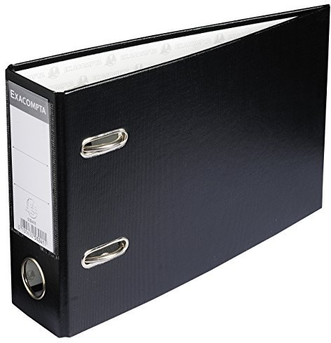 Exacompta 53241E Premium PVC-Ordner. 7 cm breit DIN A5 quer Sonderformat Ringordner Aktenordner Briefordner Büroordner Plastikordner Schlitzordner schwarz