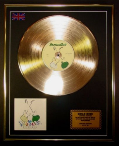 STATUS QUO/LTD. EDITION CD GOLD DISC/GOLD RECORD/PICTURES - 40 YEARS OF HITS
