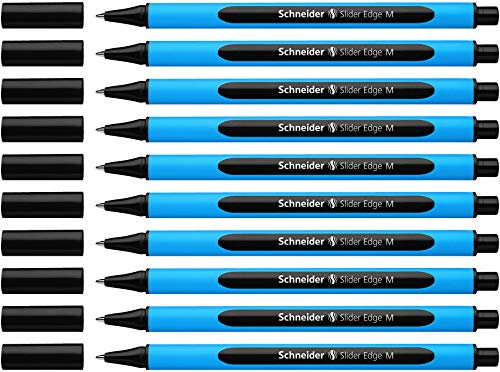 Schneider Slider Edge M Kugelschreiber (Strichstärke: M, dokumentenecht, Dreikant-Stift) 10er Packung schwarz
