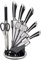 Royalty Line - RL-KSS700 - Juego de Cuchillos de Cocina, Acero Inoxidable, con Soporte, 8 Piezas, Negro