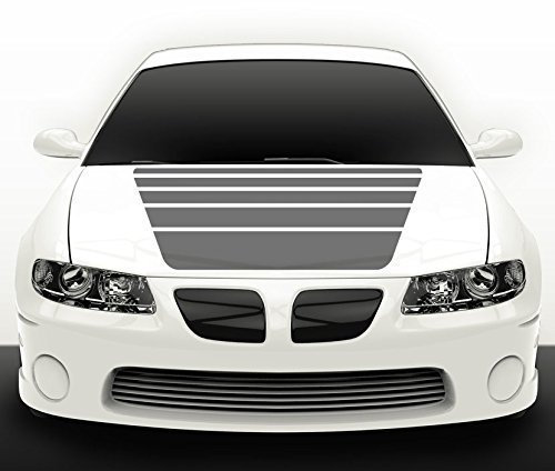Grandora Autoaufkleber Streifen schwarz Auto Tuning Motorhaubenaufkleber Sport Tattoo Motorhaube X7010