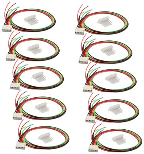 Xenterio Serie CV Platinen-Anschlussset mit abgewinkelten Stiftleisten, Raster 2,54mm, 6-polig, Buchse mit 300mm Kabel, 10 Paare