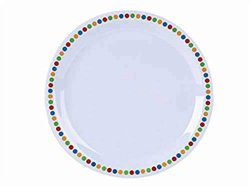 Genware NEV-MEL9PL-CC Melamine Plate, Coloured Circles, 9 (Pack of 12)