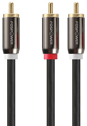 FosPower RCA Y-Adaptador (1m / 3ft) 1 RCA Macho to 2 RCA Macho Audio Adapter Cable - Doble blindado | 24K Gold Plated