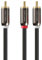 FosPower RCA Y-Adaptador (1m / 3ft) 1 RCA Macho to 2 RCA Macho Audio Adapter Cable - Doble blindado | 24K Gold Plated