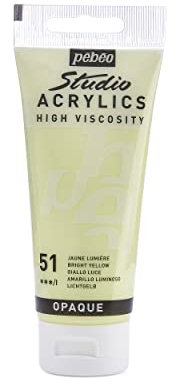 PEBEO Studio Acrylics Fine, 831-051, Vernice acrilica, Giallo chiaro, 100 ml