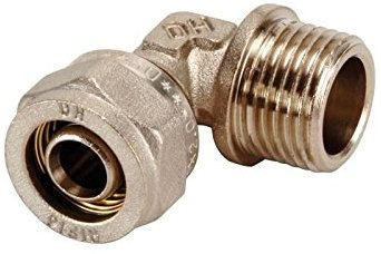 Dipra 128044 Raccord Multicouche à Compression Coude, Mâle M15/21, diamètre 16mm