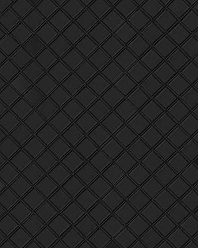WallFace Wandpaneel Karo Leder 3D 15030 ROMBO Blickfang Dekor selbstklebende Tapete Verkleidung schwarz 2,60 qm
