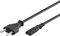 Goobay 51322 Euro cable de alimentación 2 polos Euro enchufe tipo C & C7 enchufe universal cable de alimentación Euro cable de conexión cable alargador negro 1,8m