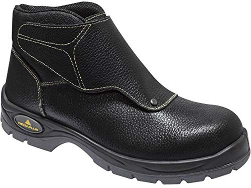 Deltaplus Calzado Delta Plus Panoply Cobra 3 S1P Mens Black Leather Welder Welding Safety Boots, Black, UK 9