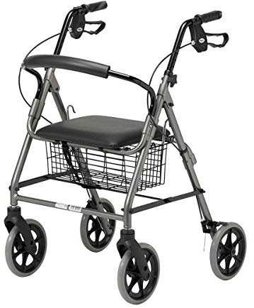 Homecraft Four Wheeled Rollator Walker with Cable Breaks - Quartz