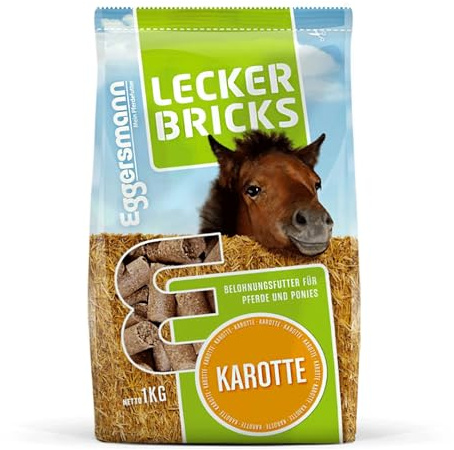 Eggersmann Mein Pferdefutter 1 kg Pferde-Leckerlis | Lecker Bricks für Pferde & Ponys | Natürlicher Karotte-Geschmack | Perfekt als Belohnung & für zwischendurch | Pferde-Zubehör