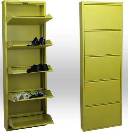 Zapatero metálico de 5 Puertas Verde,
